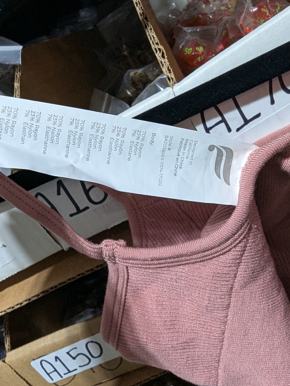 Fabletics Rose Pink Ribbed Cropped Cami | XS - Picture 6 of 6